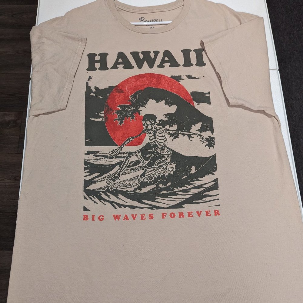 Men's XL Tan Hawaii Graphic T-shirt